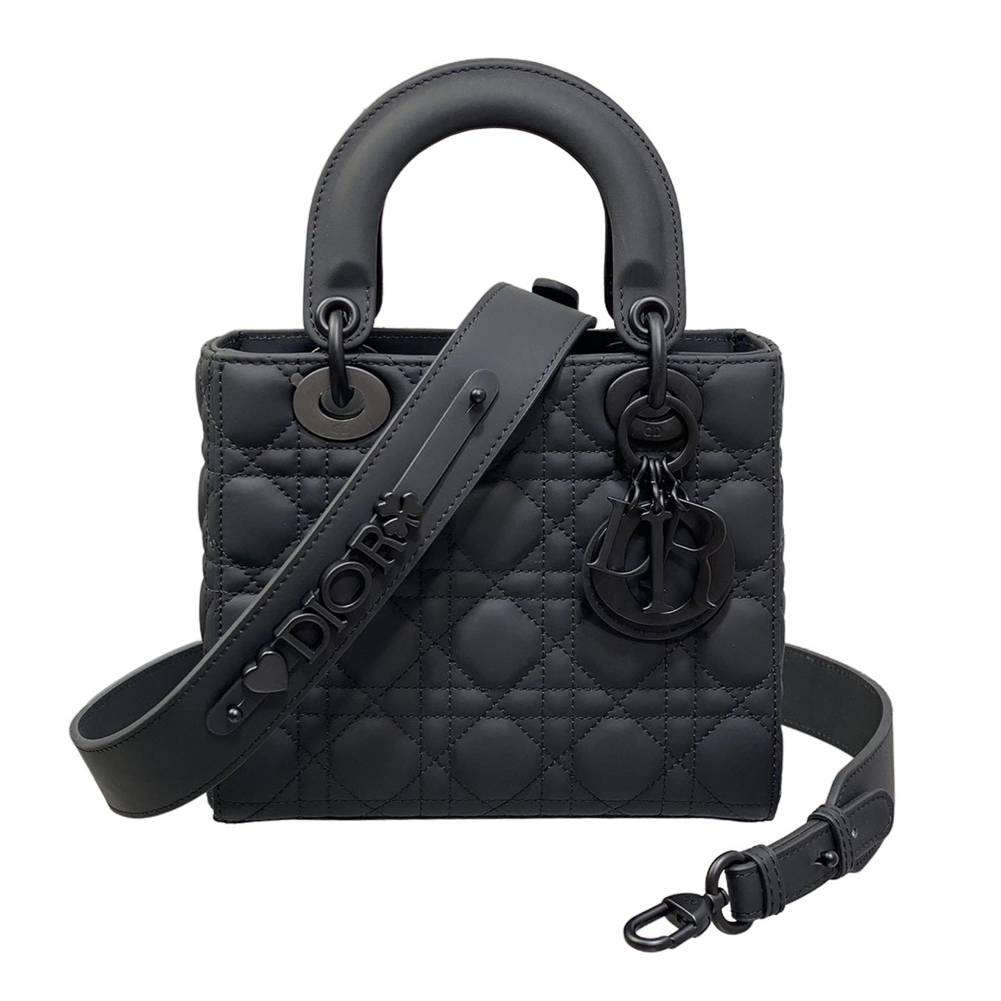 Dior Small My ABCDior Lady Dior Black Ultramatte Cannage Calfskin Leather Matte Black Hardware