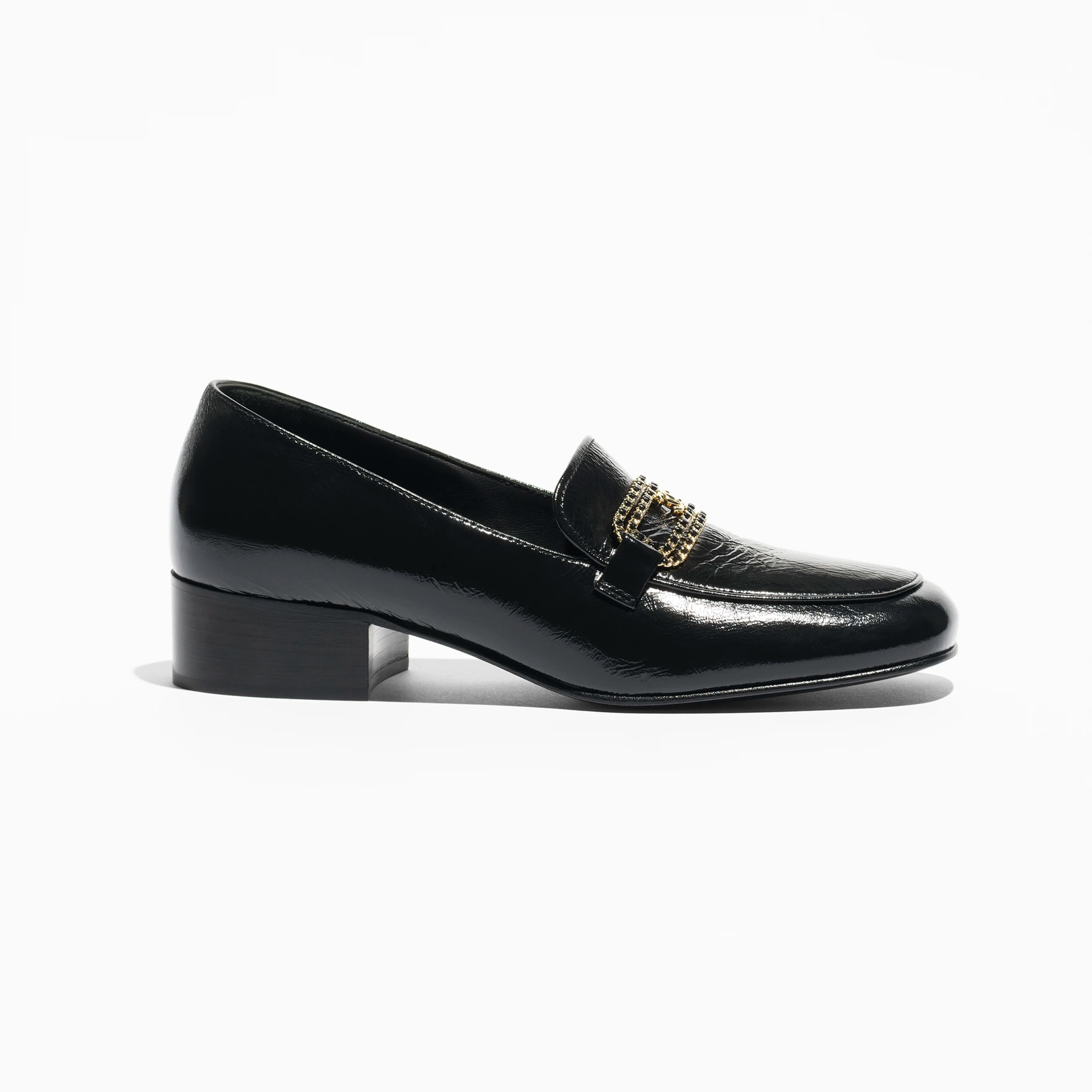 Chanel Black wrinkled sheepskin Loafers