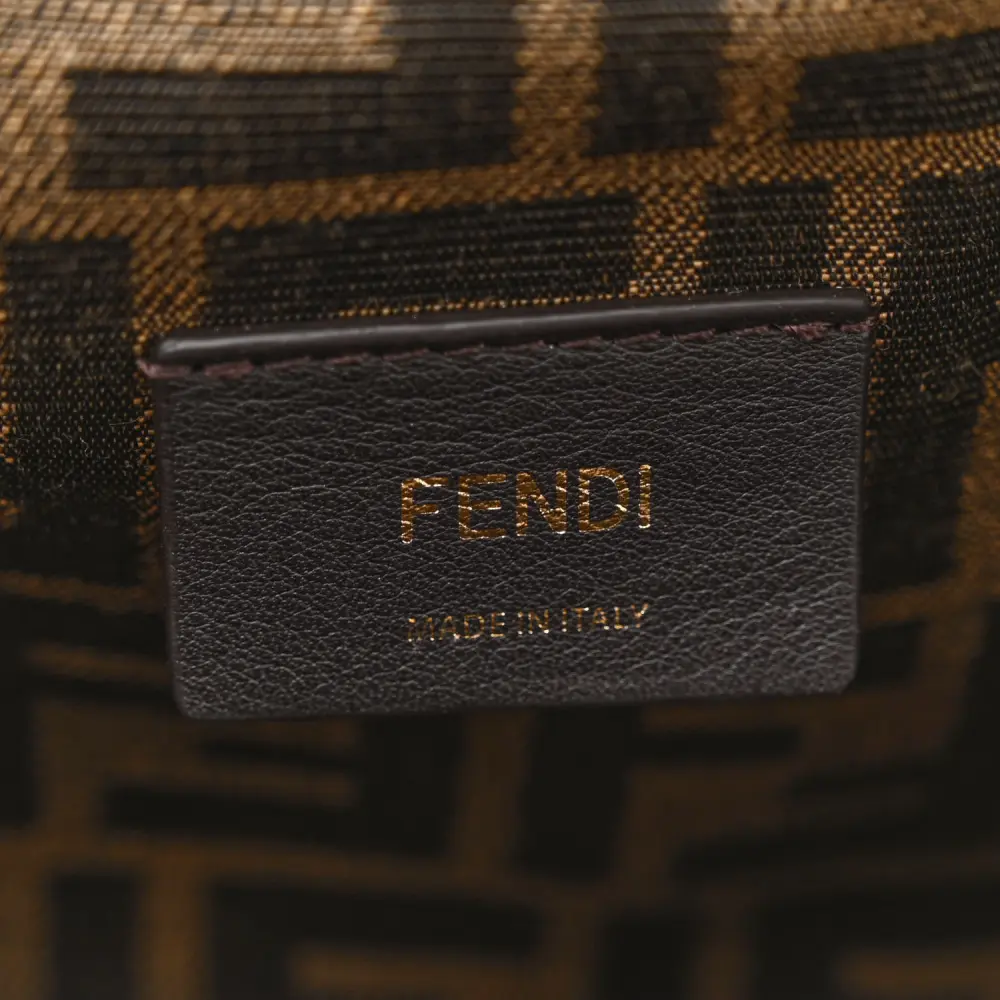 Fendi Small Fendi First White/Roccia Shiny Nappa & Snakeskin Leather Gold Hardware