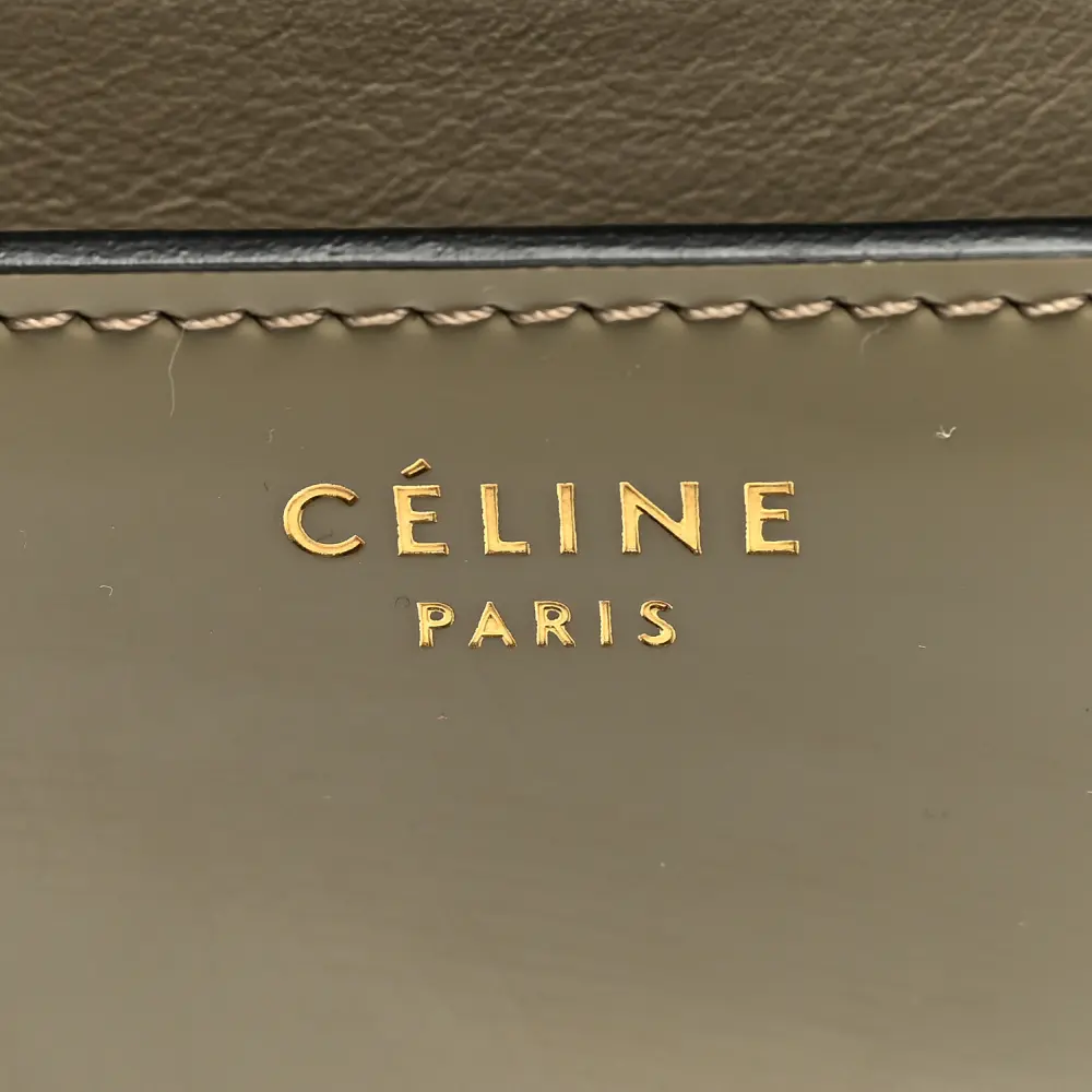 Celine Medium Classic Box Flap Bag Quartz Spazzolato Calfskin Leather Gold Hardware
