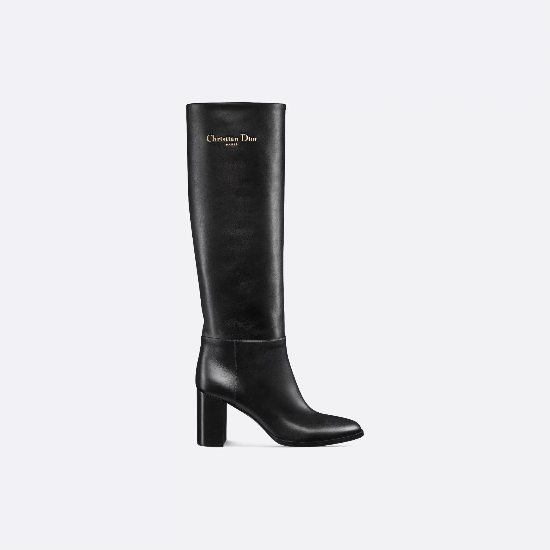 Dior black long boots with high heels