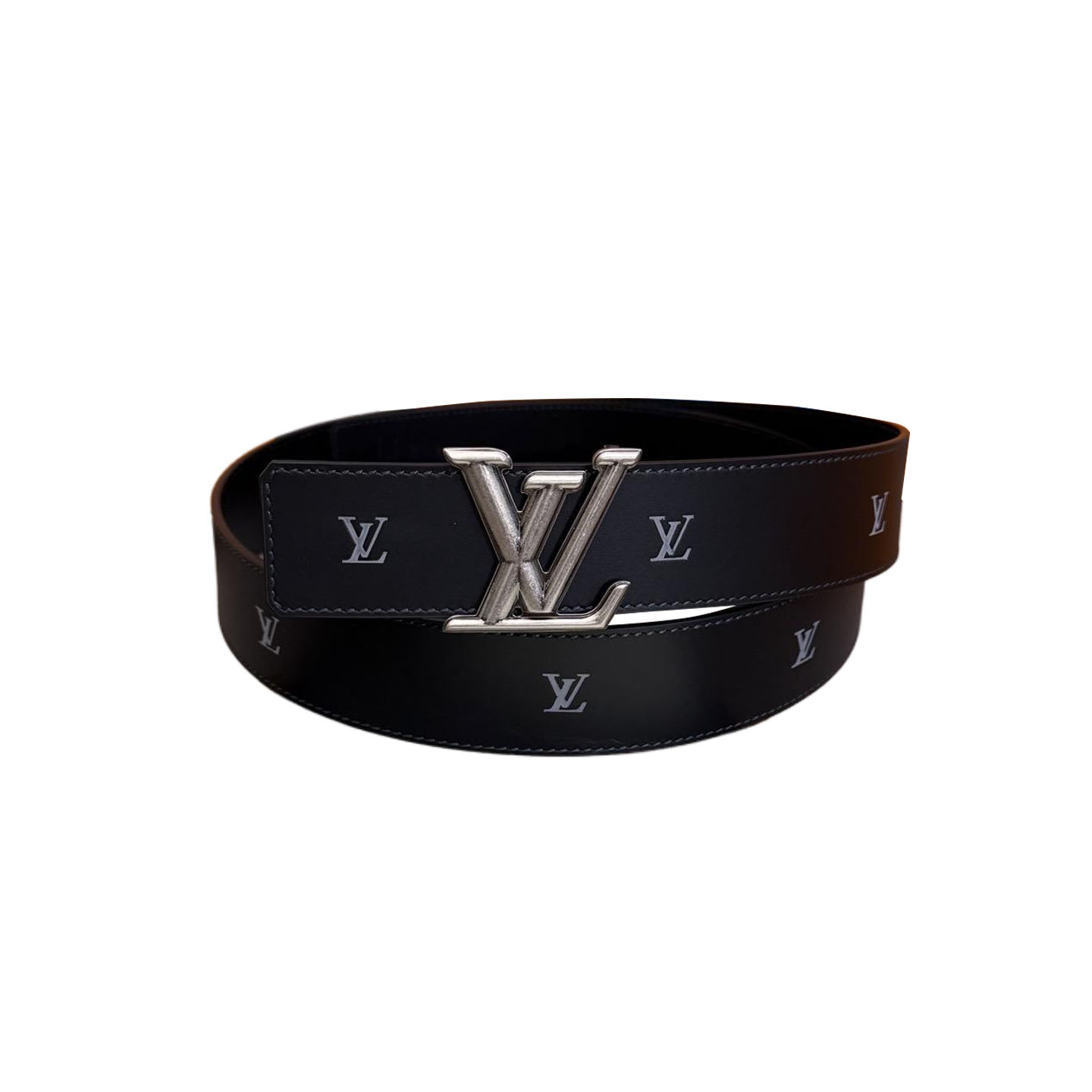 Louis Vuitton Men's  Initiales Blason Reversible Belt In Black Calfskin With Gold/Silver/Black Hardware 40mm