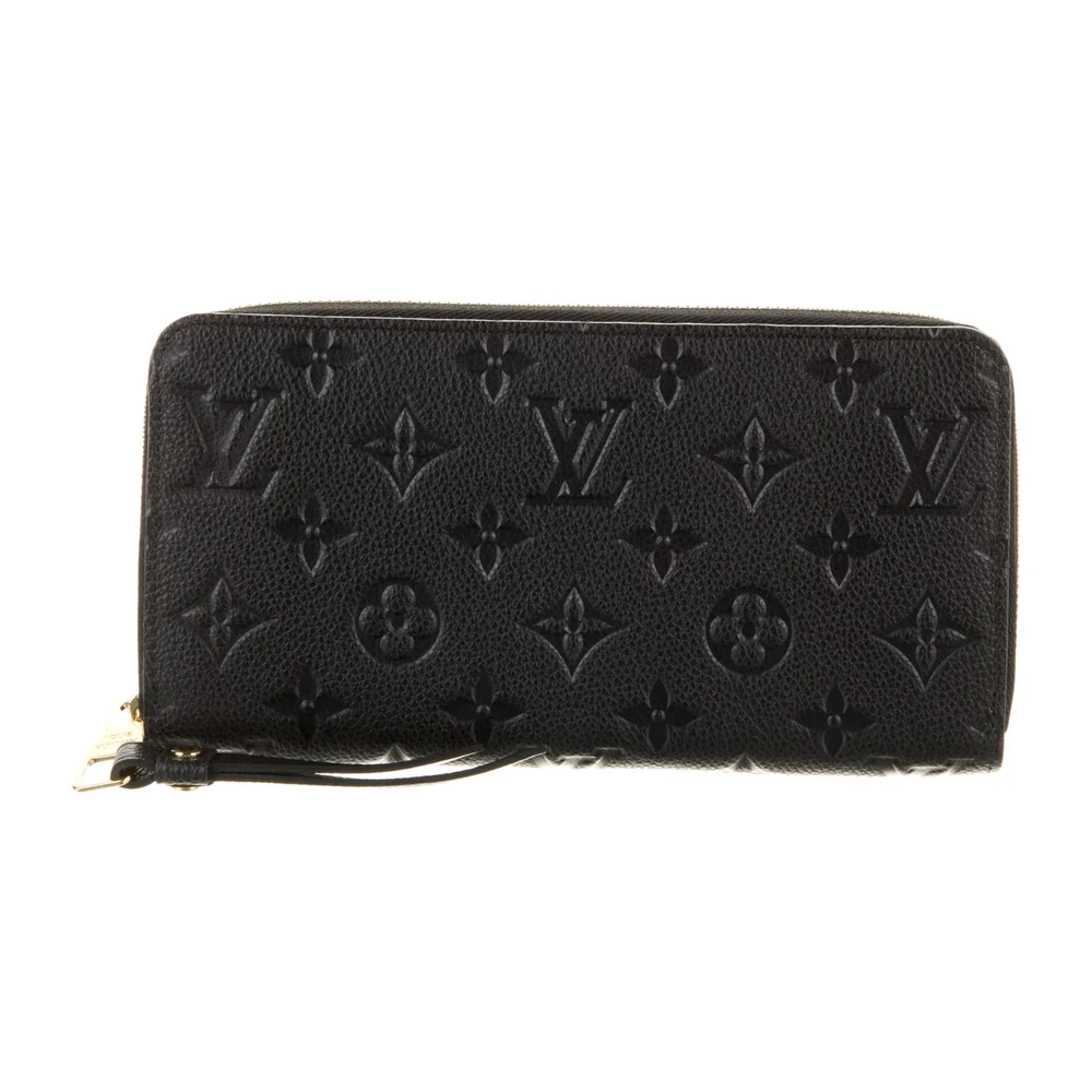 Louis Vuitton Medium Zippy Wallet Black Empreinte Leather Gold Hardware