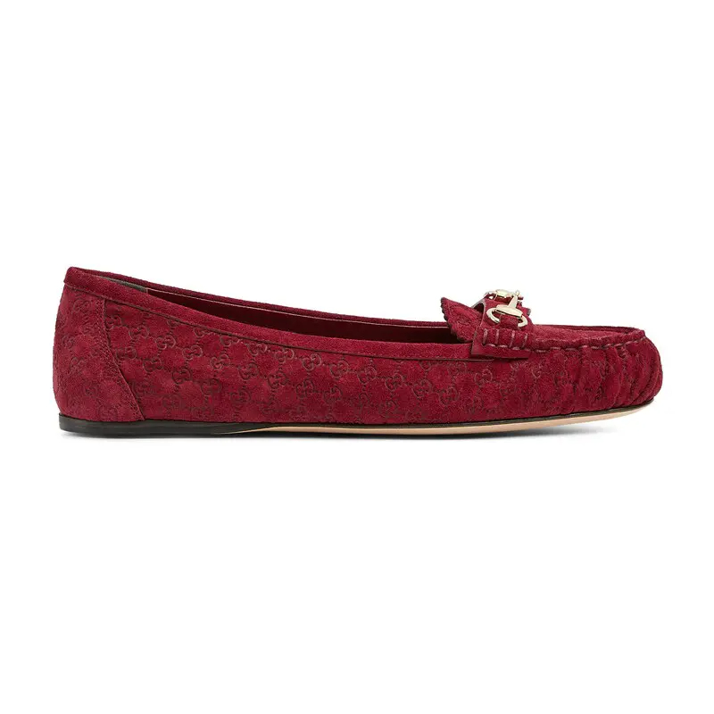 Gucci red round - toed casual shoes Flat Shoes