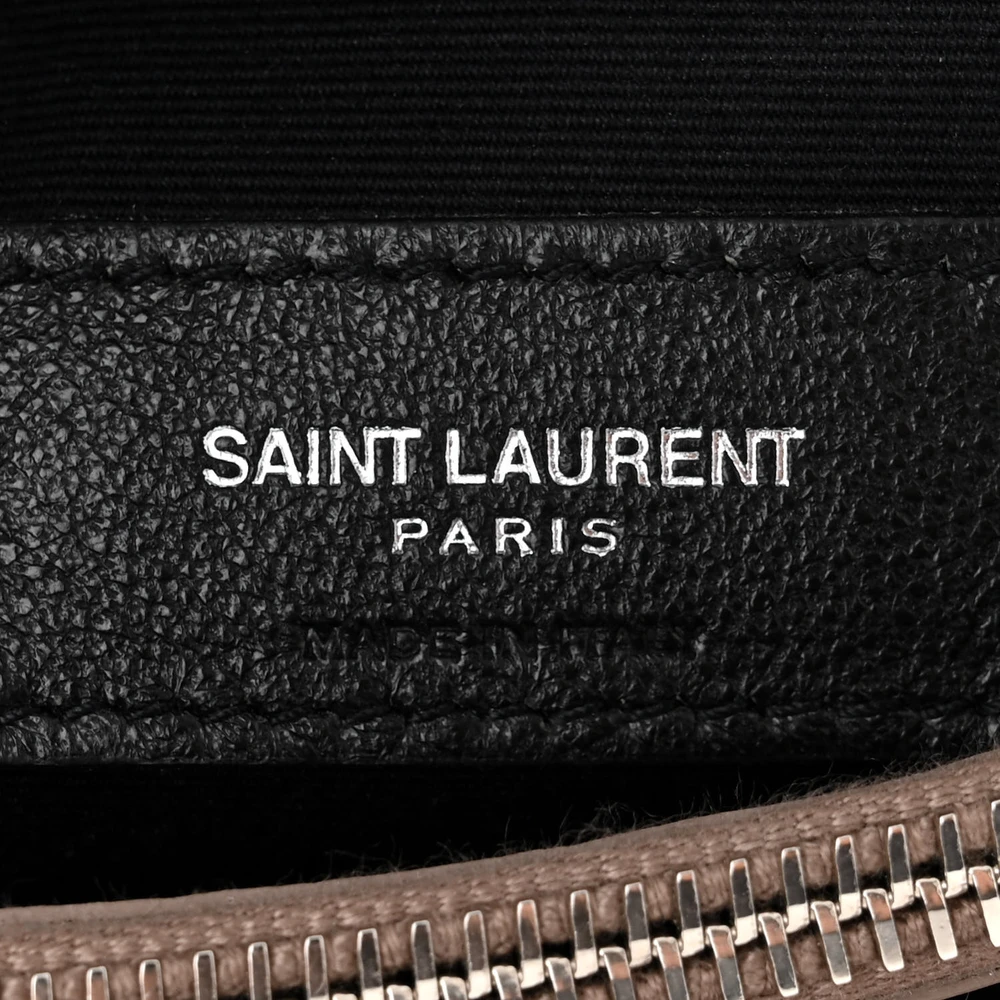 Saint Laurent Medium Loulou Chain Satchel Mink Y-Quilted Monogram Calfskin Leather Silver Hardware