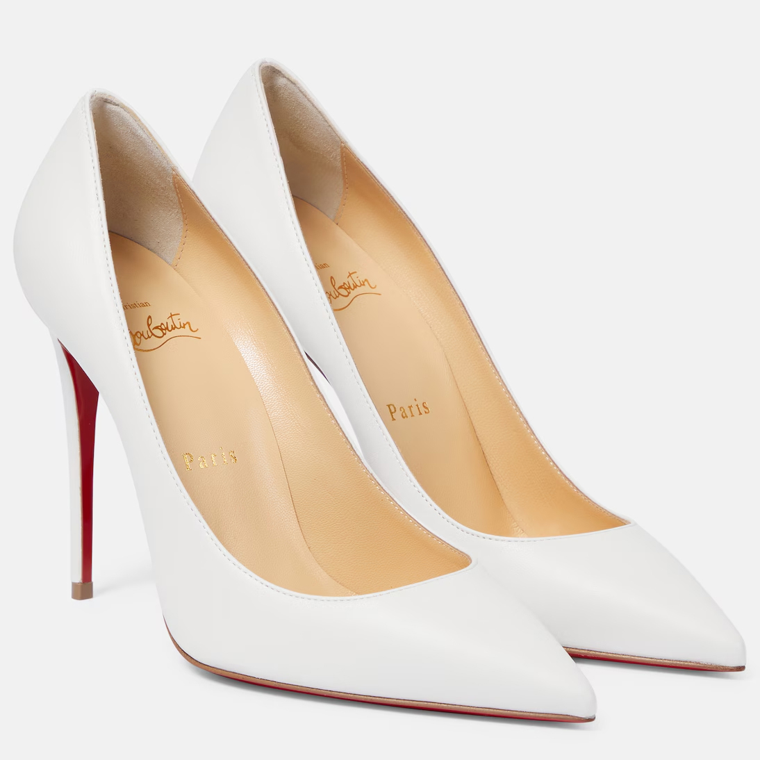 Christian Louboutin White pointy stiletto heels
