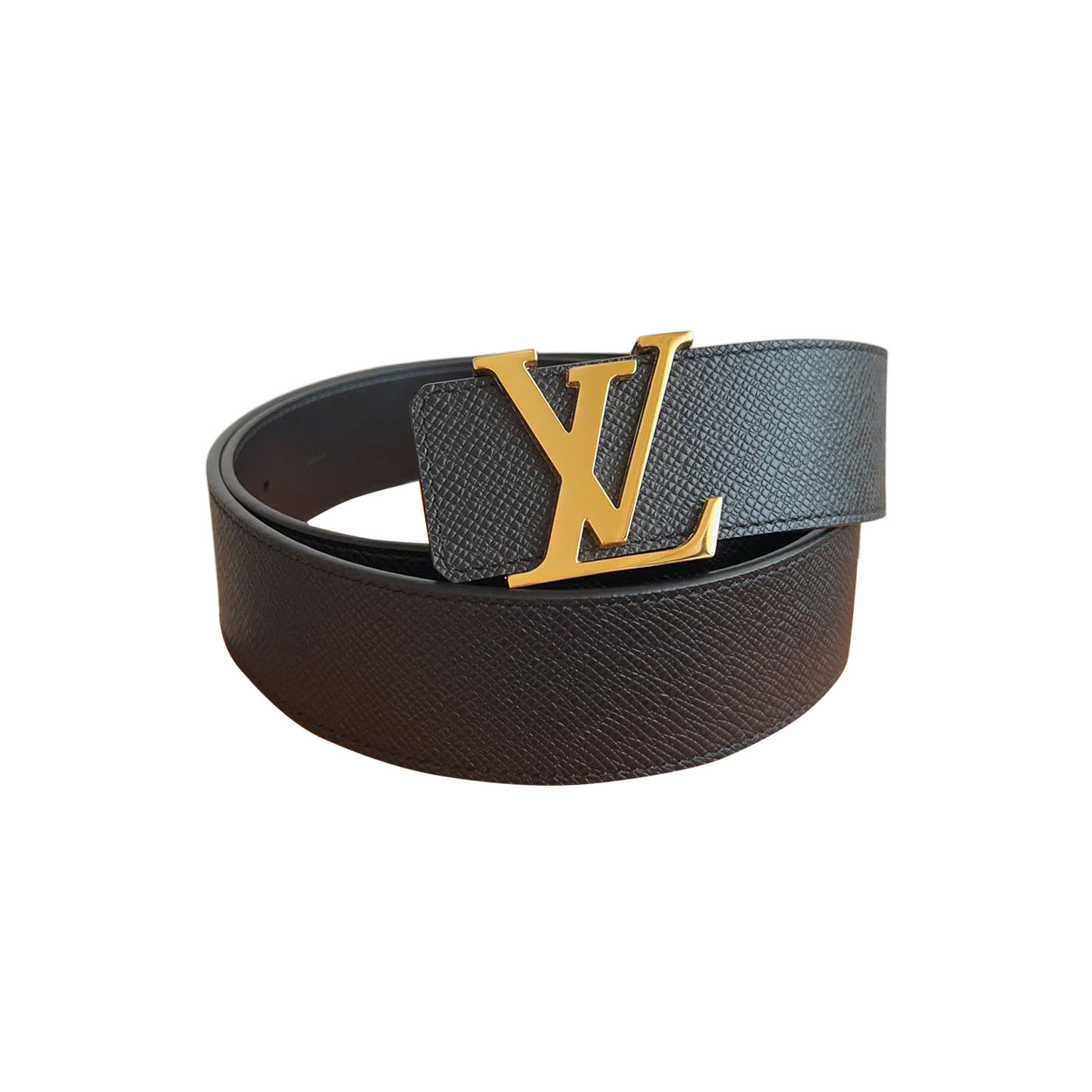 Louis Vuitton Men's Initiales Belt In Black Calfskin With Gold/Silver Hardware 40mm