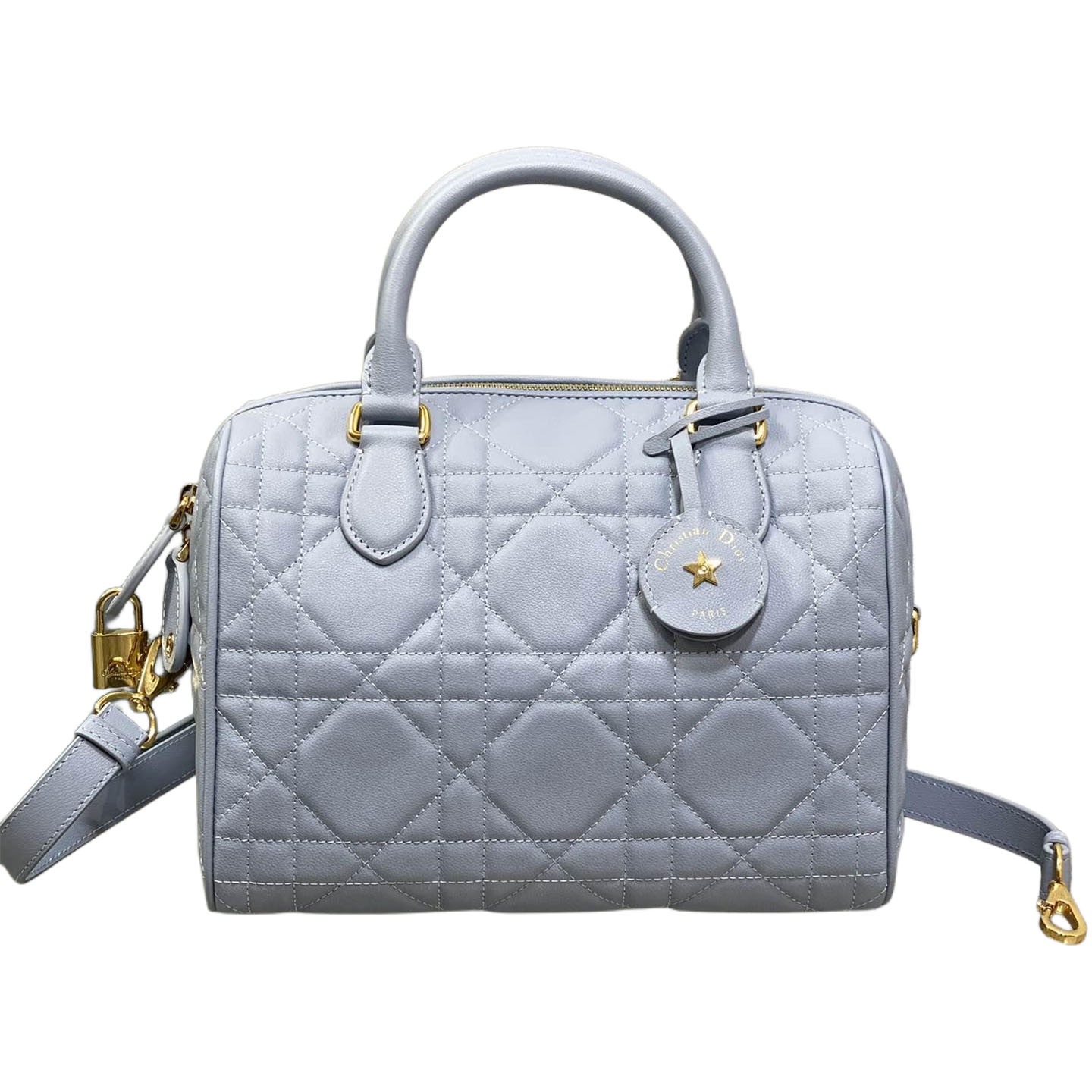 Dior Groove 25 Bag In Ice Blue/White/Pink/Biscuit/Black Macrocannage Calfskin With Gold Hardware