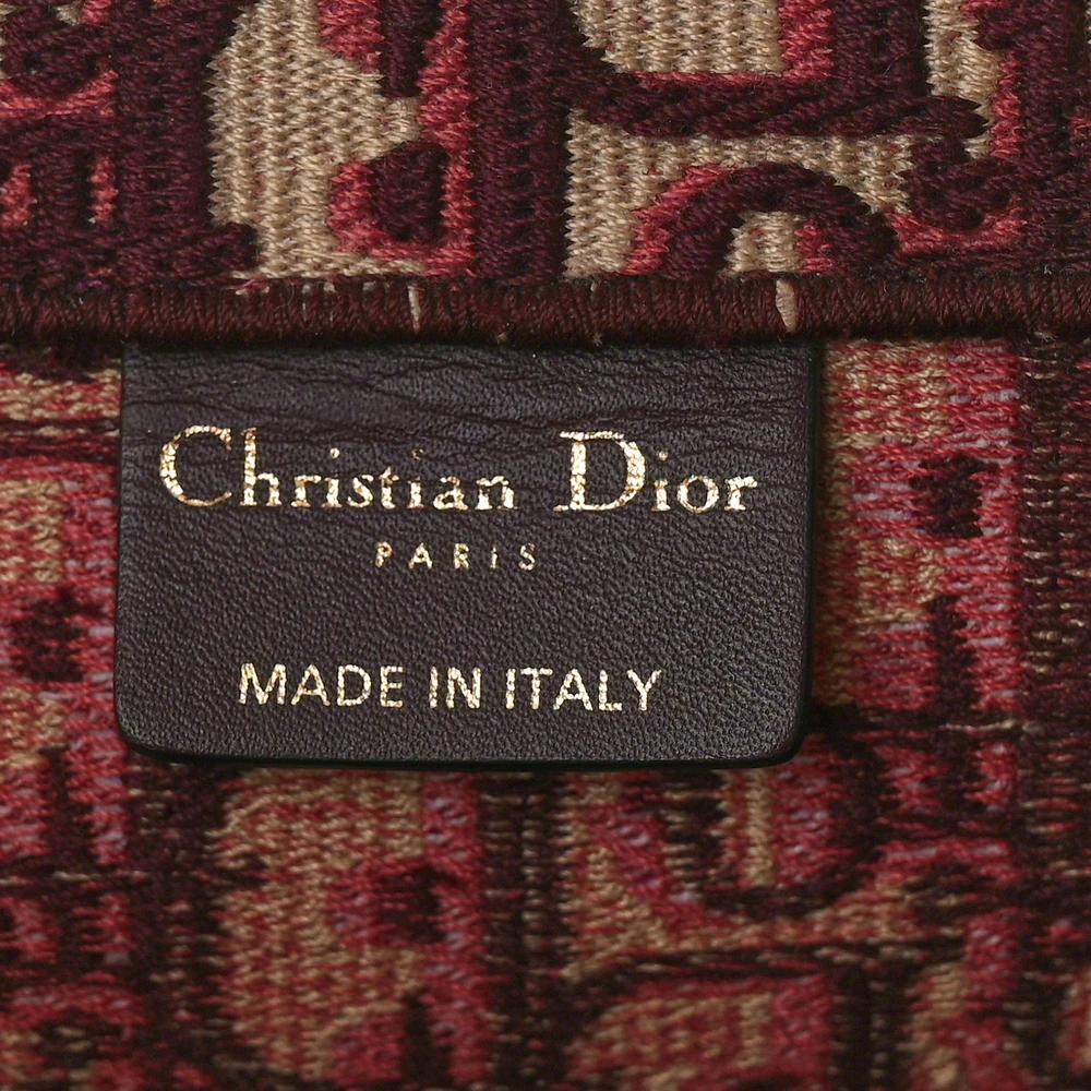 Dior Large Book Tote Burgundy Multicolor Oblique Canvas
