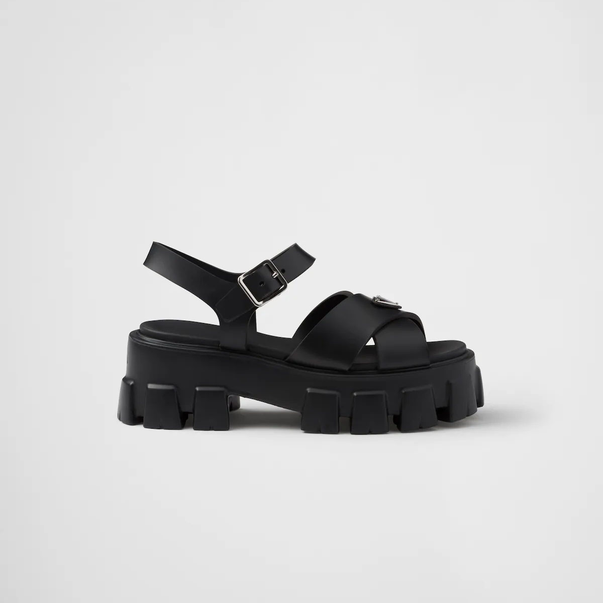 PRADA Black Monolith rubber sandals