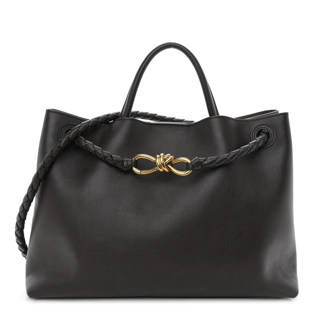 Bottega Veneta Medium Andiamo Shoulder Bag Fondant Silky Calfskin Leather Gold Hardware