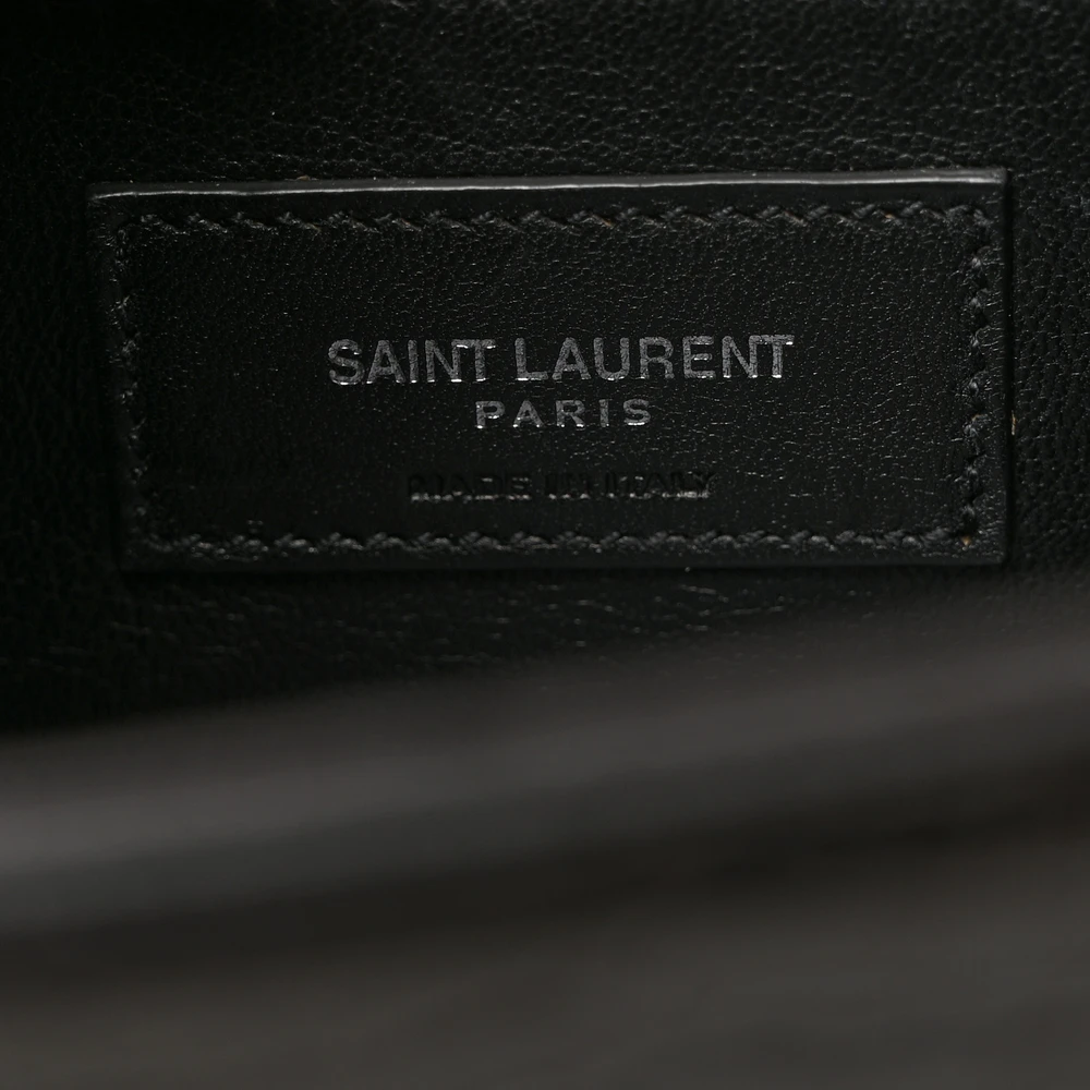 Saint Laurent Medium Kate Tassel Satchel Storm Embossed Classic Monogram Calfskin & Crocodile Leather Silver Hardware