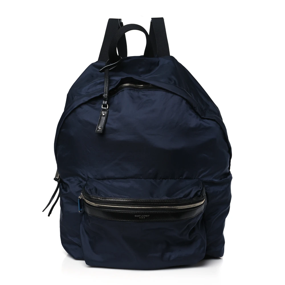 Saint Laurent Small Fold-Up Backpack Belt Bag Navy Nylon City