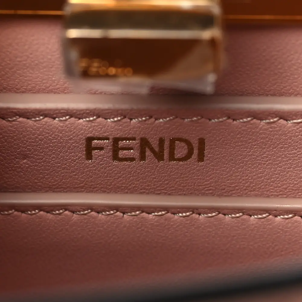 Fendi Petite Peekaboo I SEE U Satchel Rosa Confetto Shiny Nappa Leather Gold Hardware