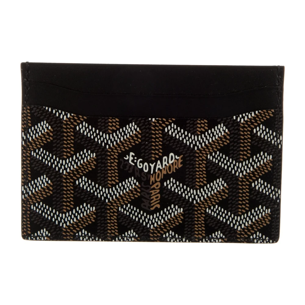 Goyard Small Saint Sulpice Card Holder Black Goyardine Printed Canvas