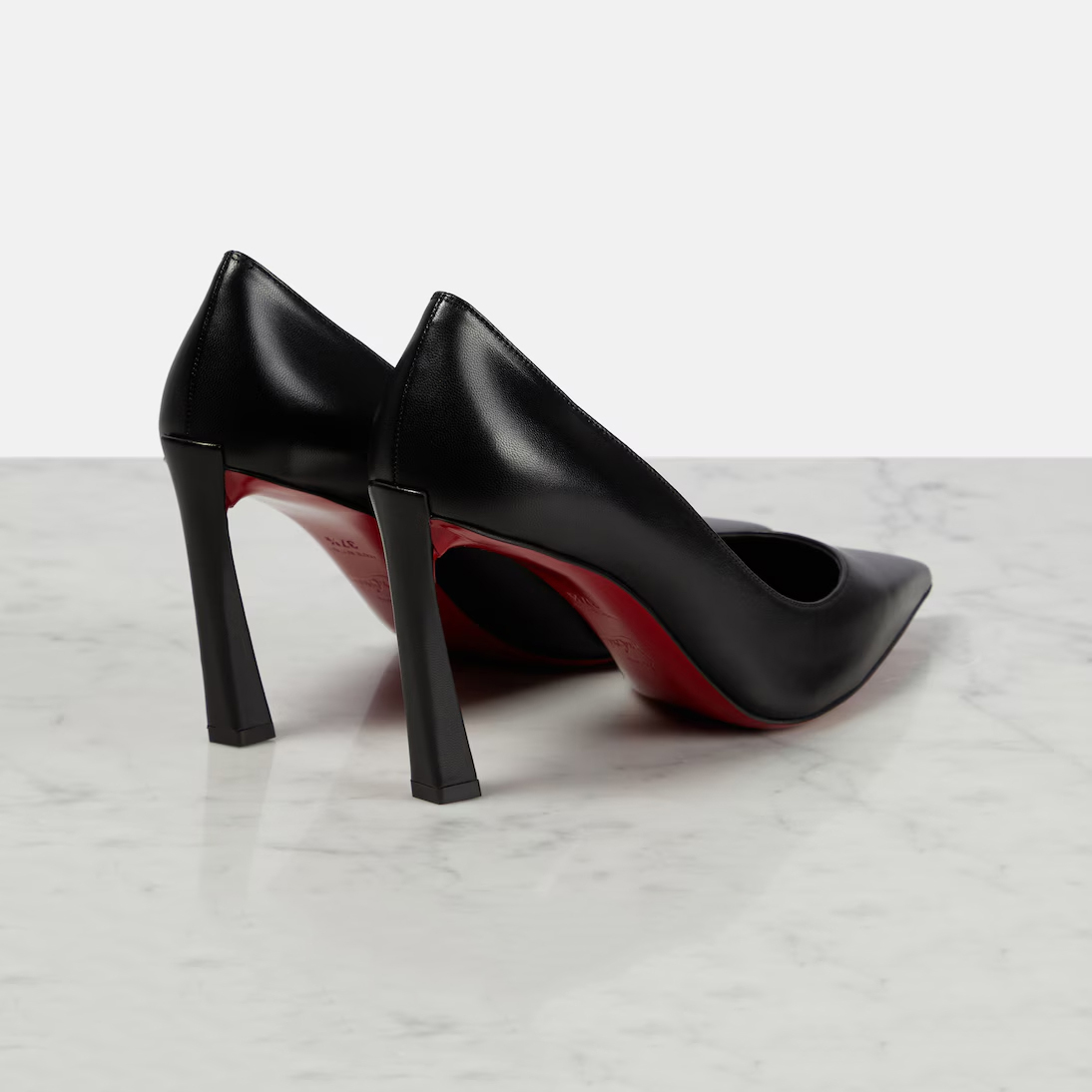 Christian Louboutin Black leather heels pointed heels