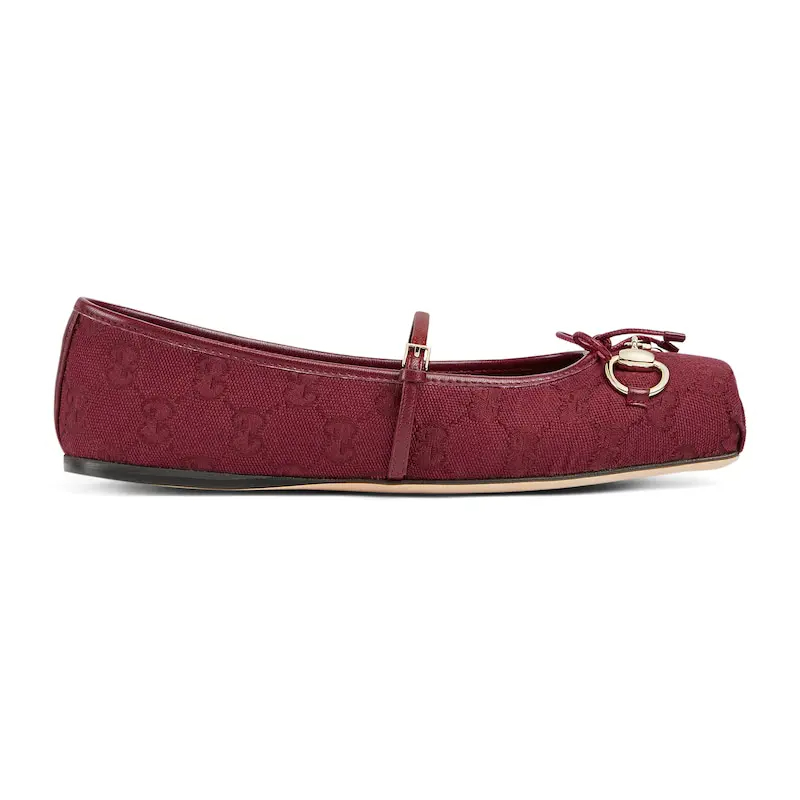 Gucci red Ballet Shoes Flat Shoes