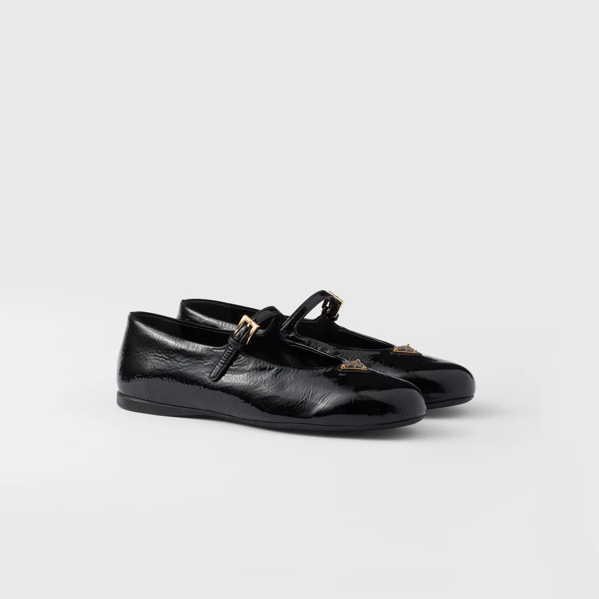 PRADA Naplak Flat Shoes black Ballet Shoes