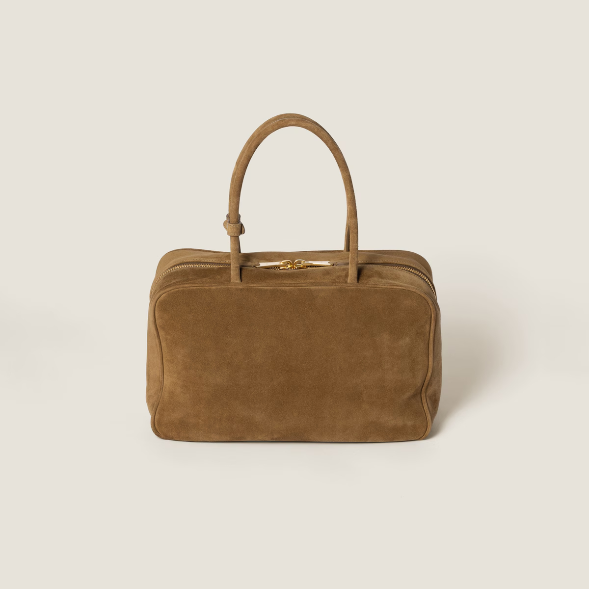 Miu Miu Beau Suede Leather Brown Top-Handle Bags