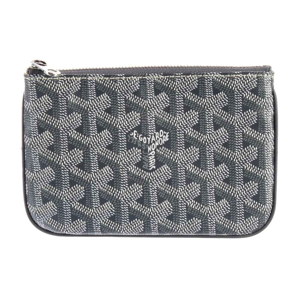 Goyard Medium Wallet Grey Printed Goyardine Canvas Silver Hardware
