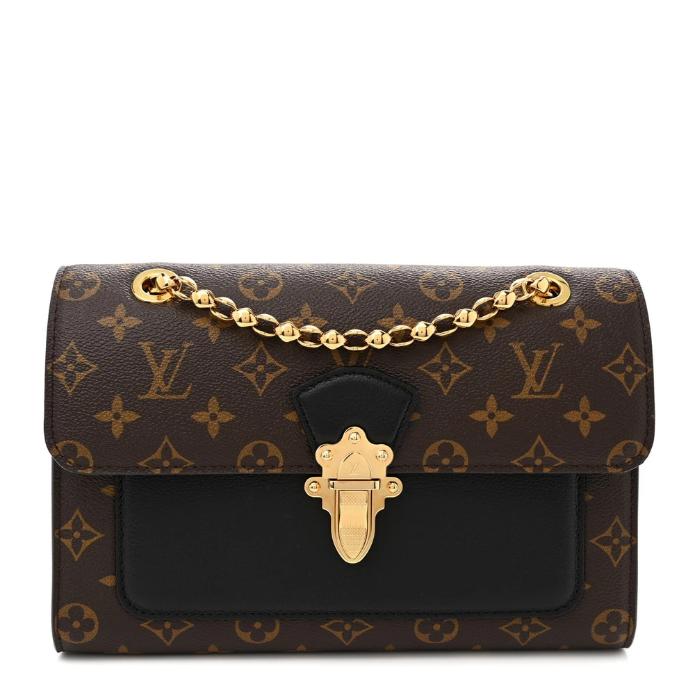 Louis Vuitton Victoire MM Black Monogram Canvas Brass Hardware