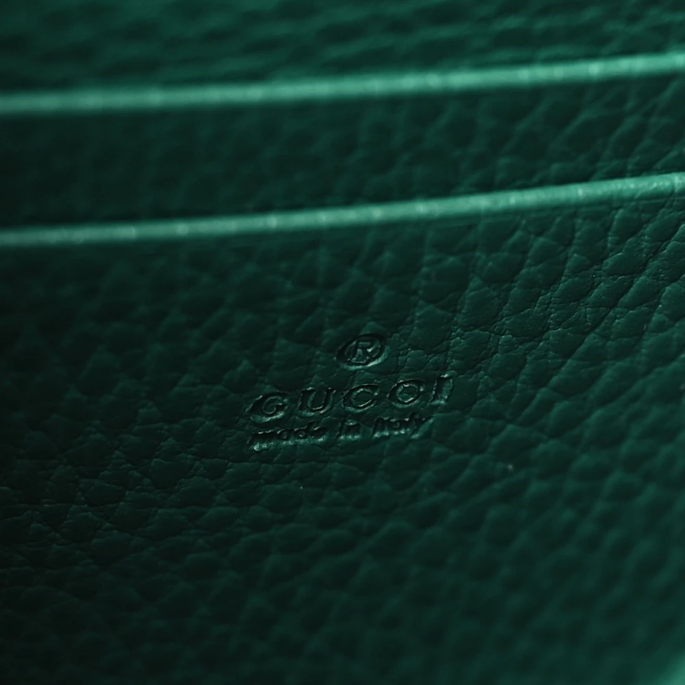 Gucci Mini Dionysus Chain Wallet Emerald Calfskin Leather Aged Silver Hardware