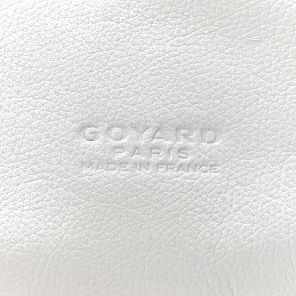 Goyard Saint Leger Soft Briefcase Backpack MM White Goyardine Canvas Silver Hardware