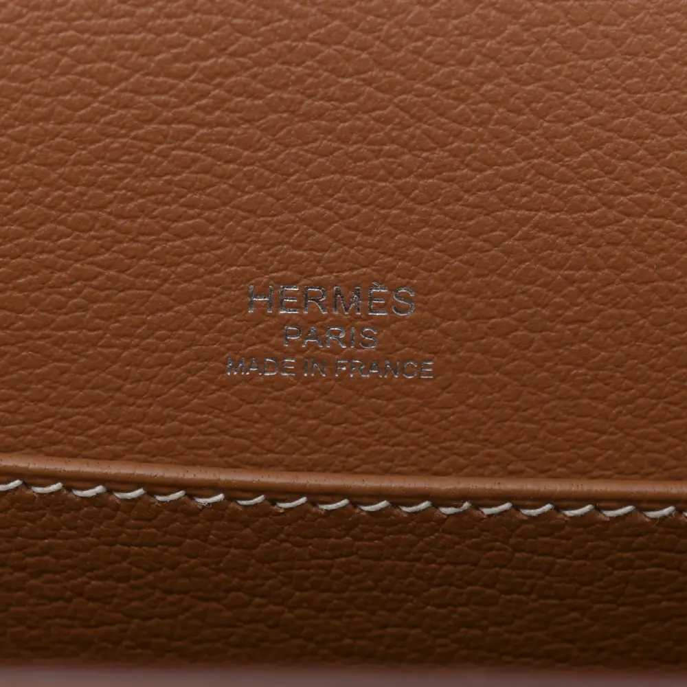 Lushentic Hermès Mini Sac Roulis Brown Evercolor Leather Palladium Silver Hardware