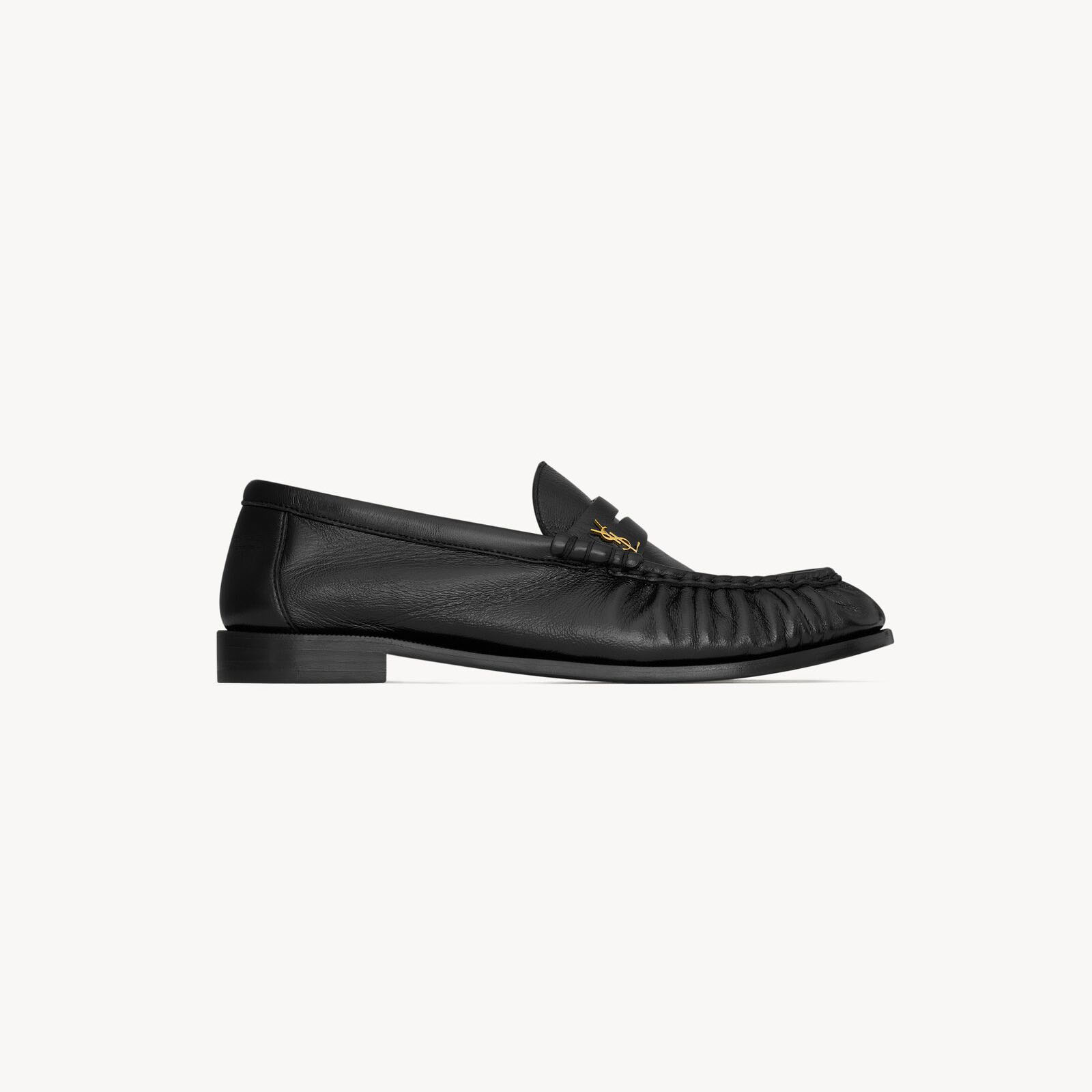 Yves Saint Laurent Pleated leather loafers