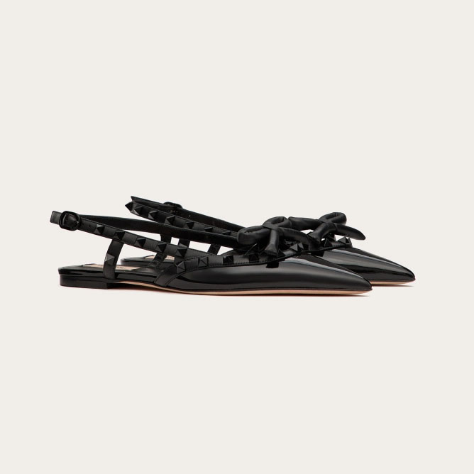 VALENTINO Patent-leather lace-up flats