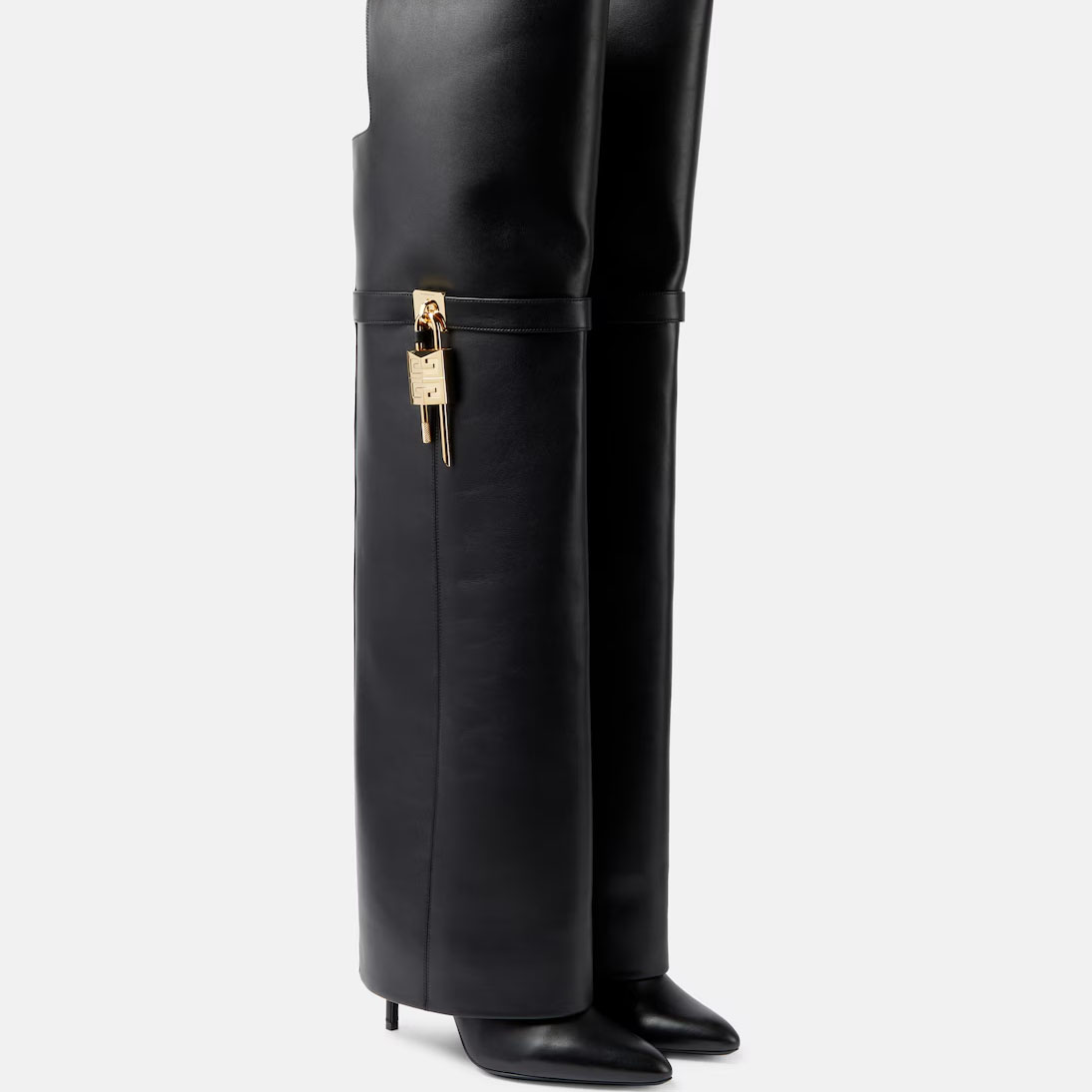 GIVENCHY Black leather knee-high boo