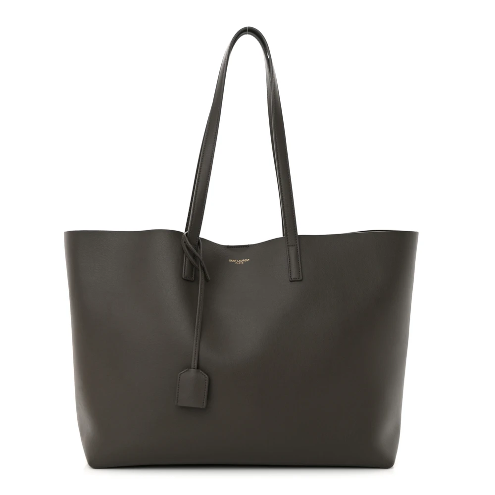 Saint Laurent Large Shopping Tote Pebble Calfskin Leather