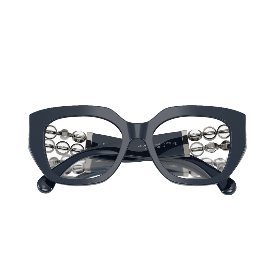 CHANEL black silver/black gold/leopard-print glasses size 54口-20-140