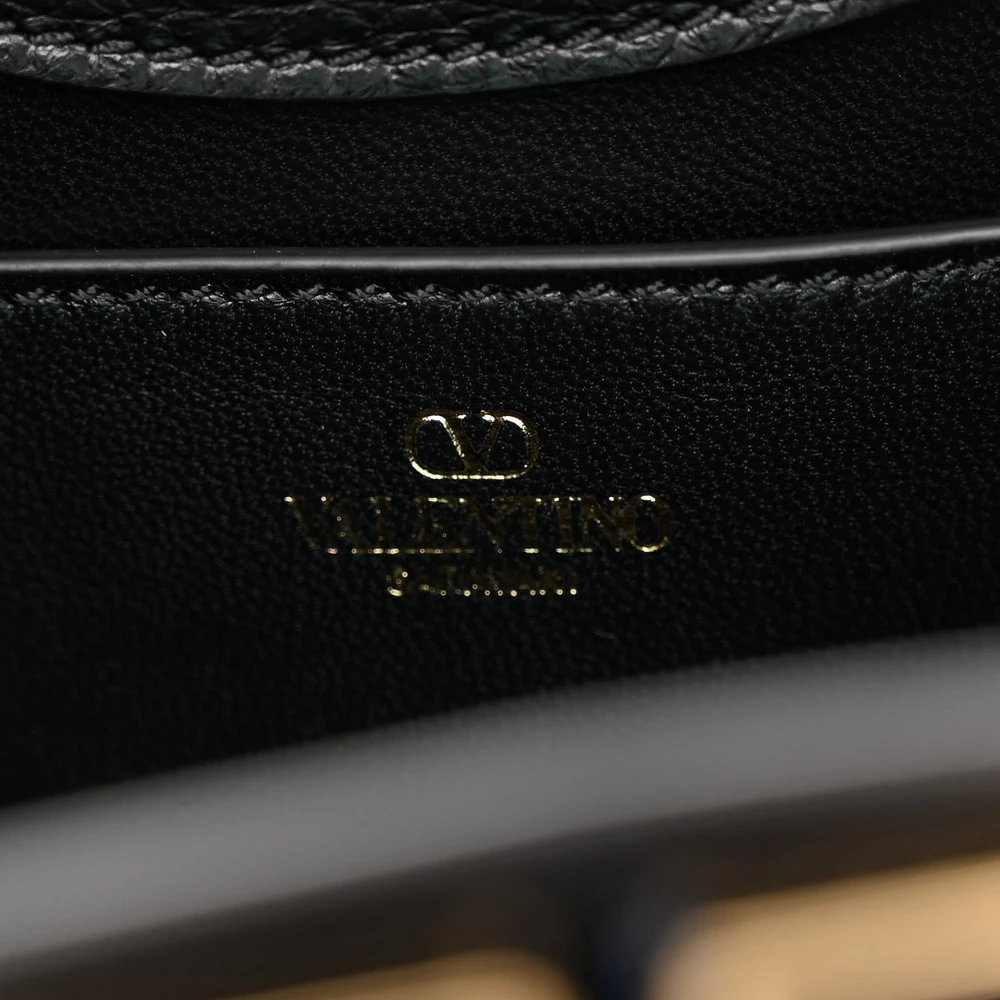 Valentino Garavani Medium VLogo Signature Shoulder Bag Black Grainy Calfskin Leather Gold Hardware