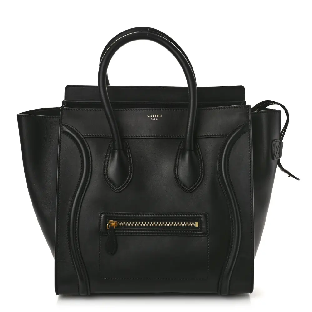 Celine Mini Luggage Bag Black Smooth Calfskin Leather
