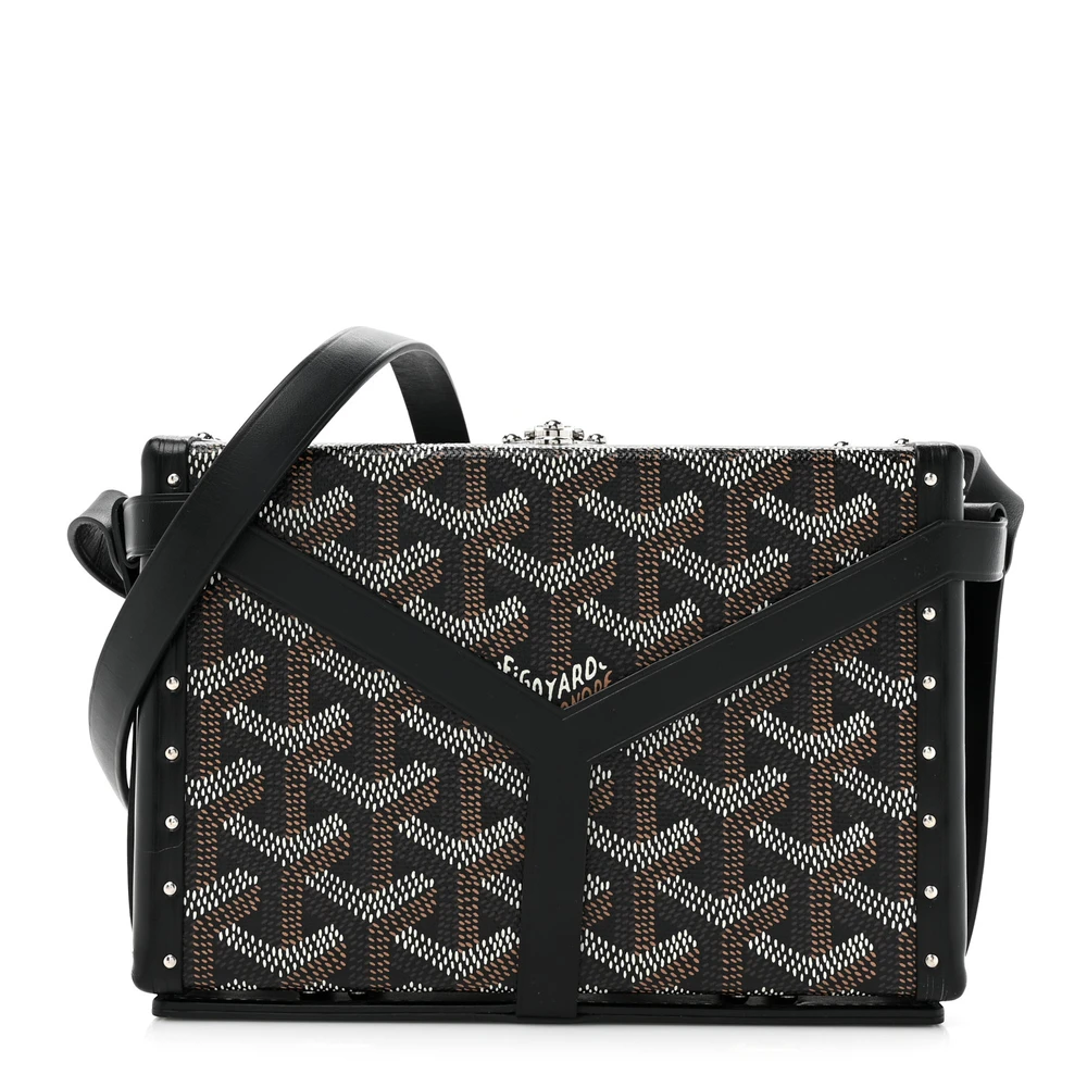 Goyard Mini Minaudiere Trunk Bag Black Goyardine Canvas
