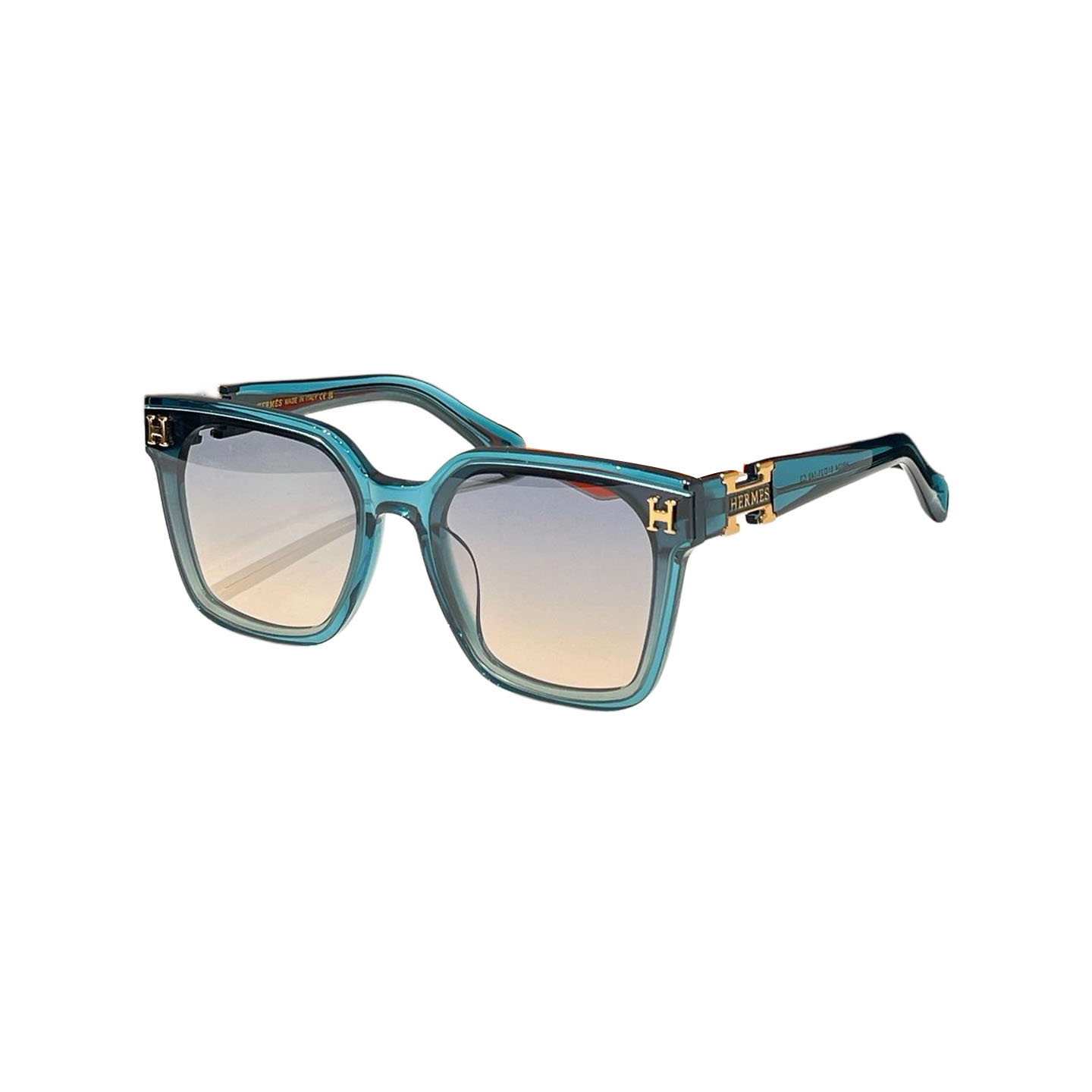 Hermès square frame glasses black/teal/grey/black brown/pink/leopard/orange color Size 51口21-140
