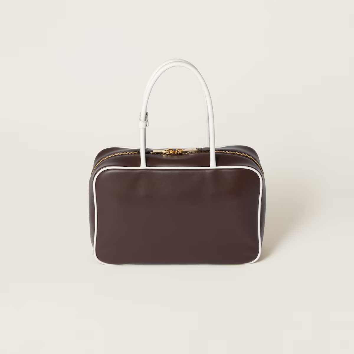 Miu Miu Beau Calfskin Leather Brown Top-Handle Bags