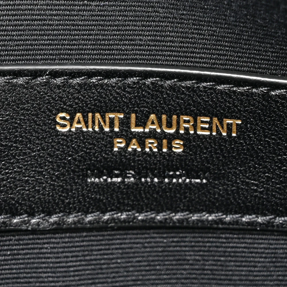 Saint Laurent Medium Uptown Pouch Black Grain De Poudre Leather Gold Hardware