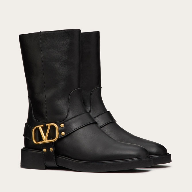 VALENTINO VLOGO SIGNATURE Calf leather ankle boots (heel 3 cm high)