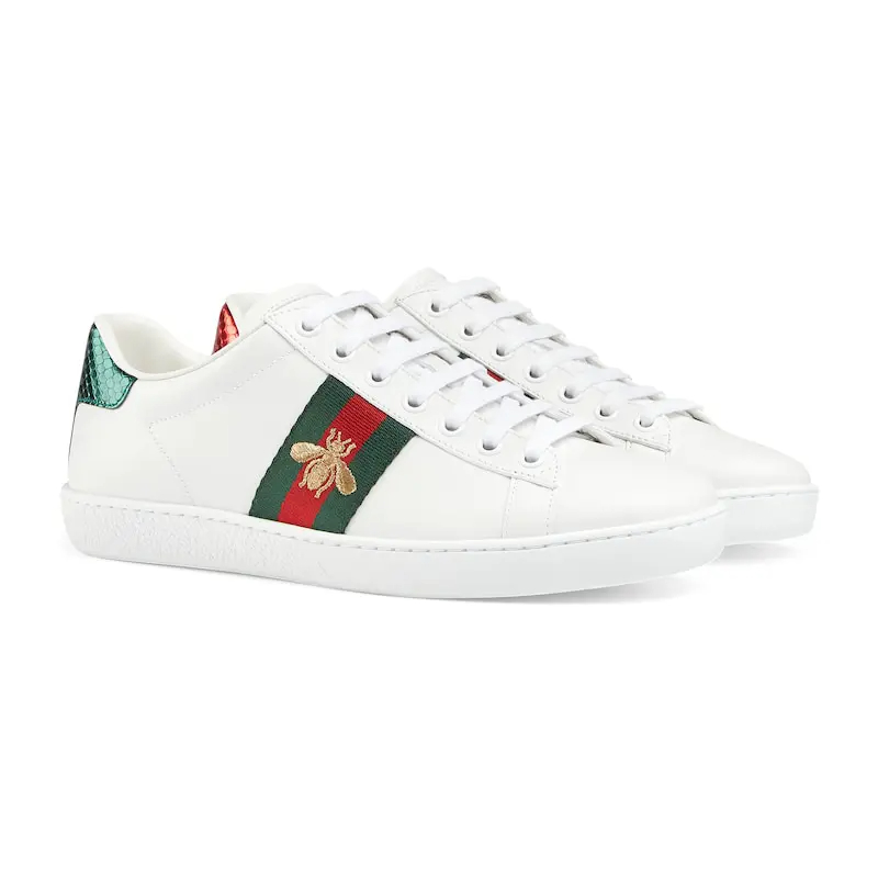 Gucci Ace series white sneakers woven fabric women's sports shoes
