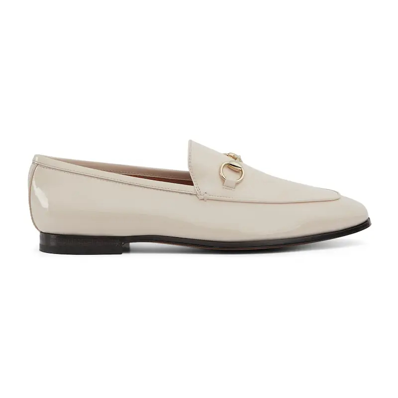 Gucci white patent leather loafers