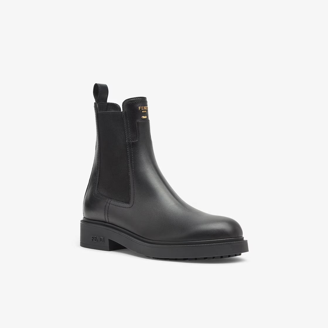 FENDI Black leather ankle boots