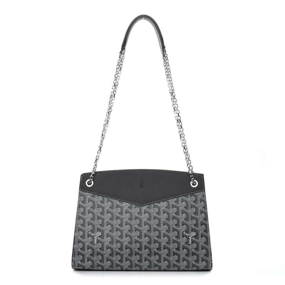 Goyard Rouette Structure PM Grey Goyardine Canvas Silver Hardware