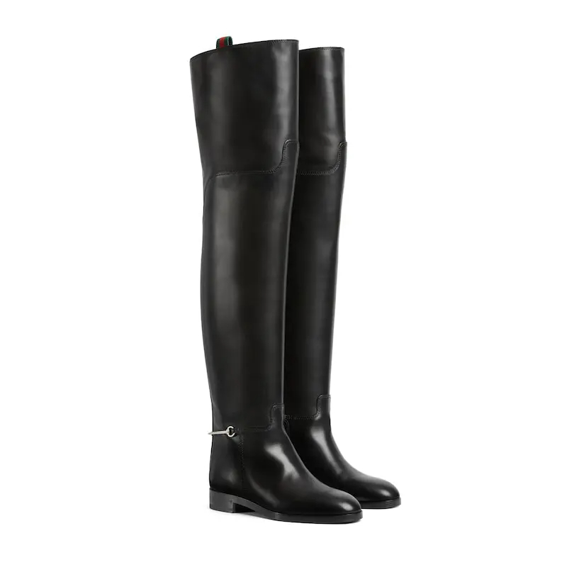 Gucci black knee high boots