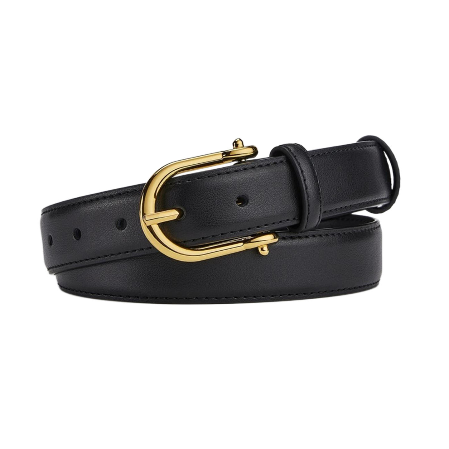 Celine Western Belt In Black/Brown/White Calfskin With Gold Hardware 18mm