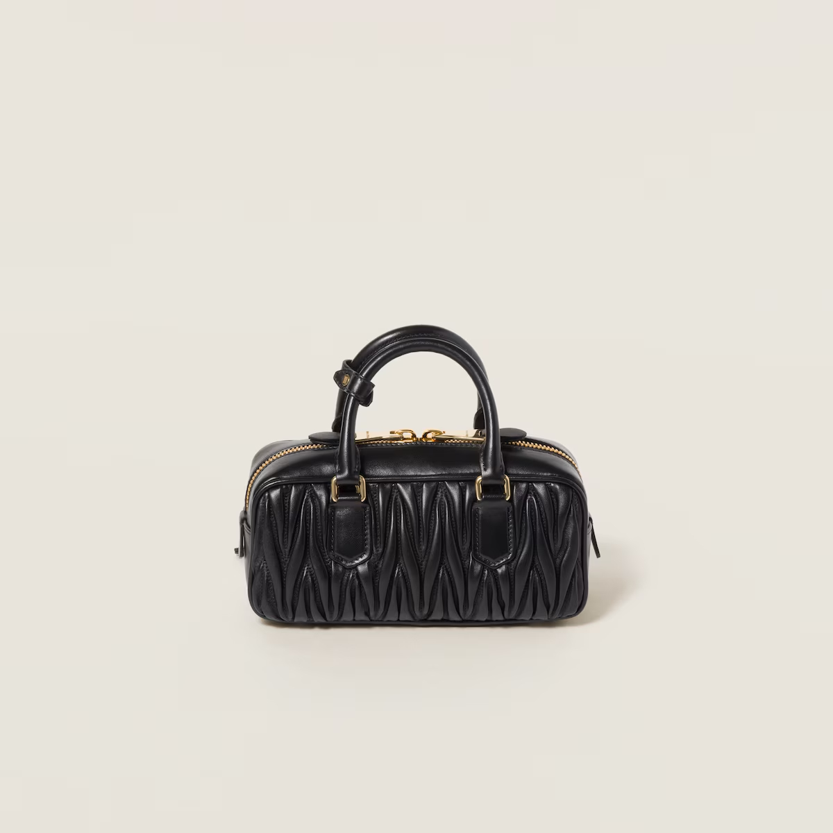Miu Miu Arcadie matelassé Quilted Lambskin Leather Black Top-Handle Bags