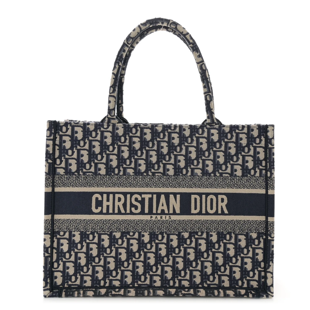 Dior Medium Book Tote Blue Multicolor Oblique Canvas