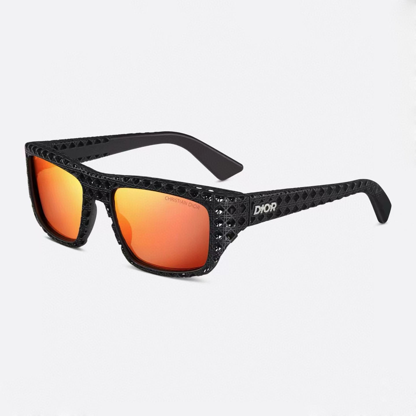 DIOR square frame glasses black orange/black tawny/black/white black/white tawny color Size 57口18-135