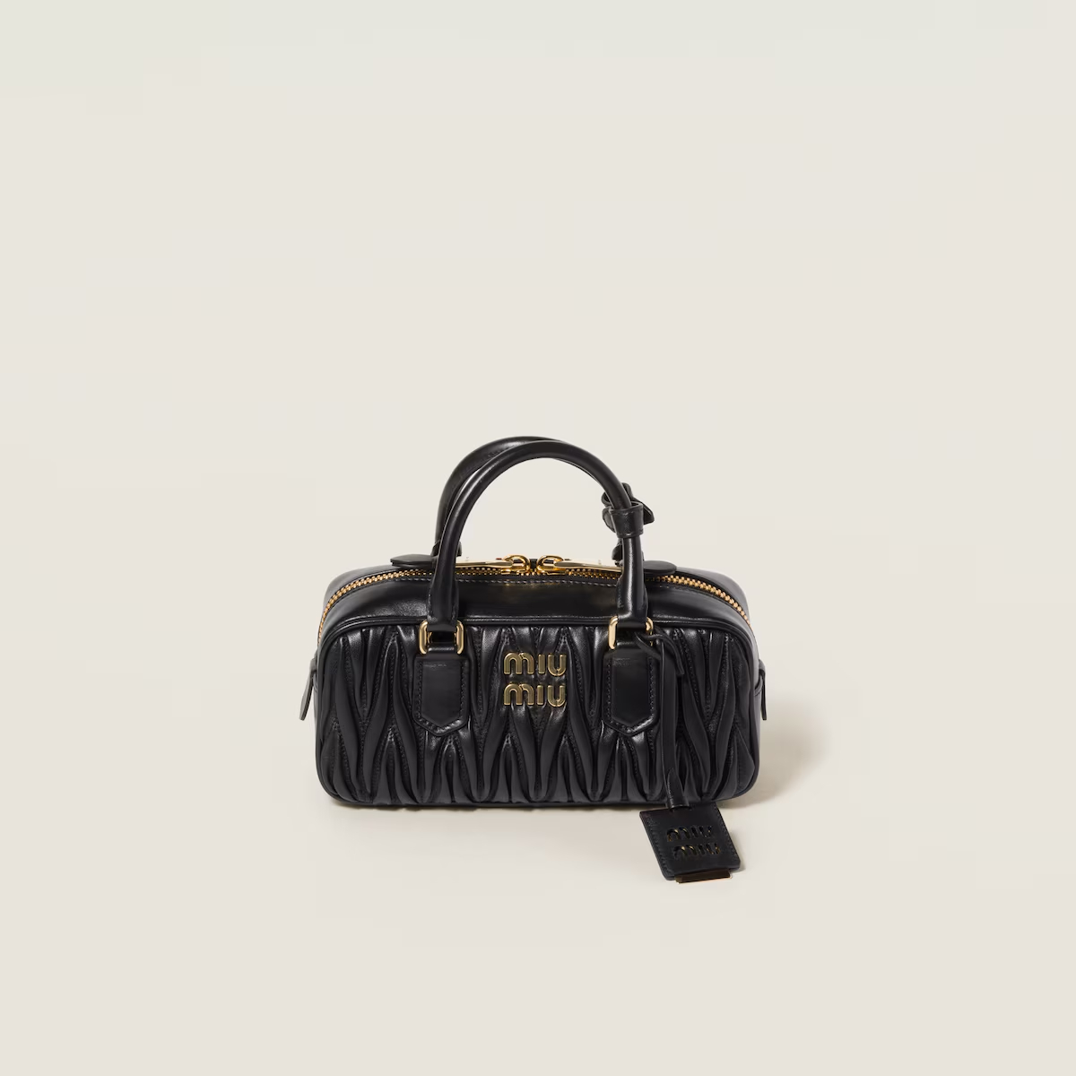 Miu Miu Arcadie matelassé Quilted Lambskin Leather Black Top-Handle Bags